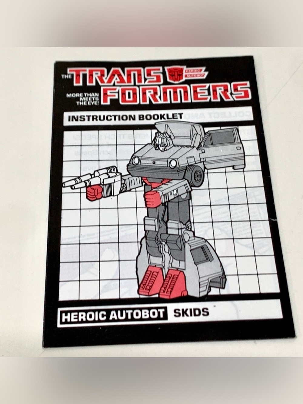 1985 Vtg G1 Transformers Autobot Skids Instruction Booklet